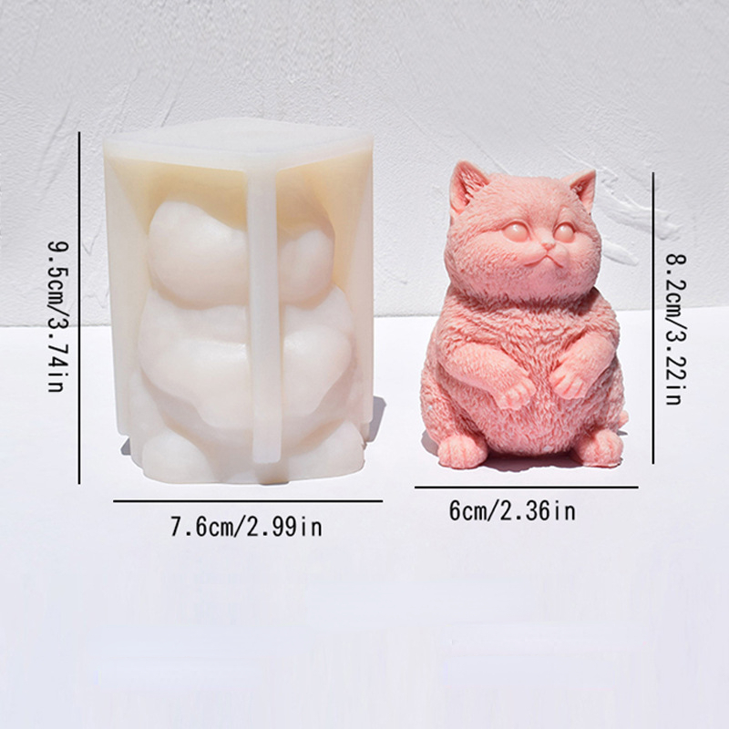 3D Fat Cat Silicone Candle Mol – Soap Making Animal Fat recenzja i cena
