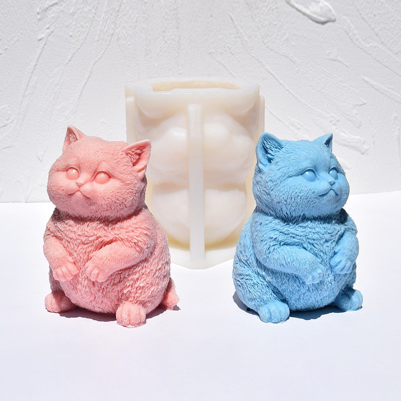 3D Fat Cat Silicone Candle Mol – Soap Making Animal Fat recenzja i cena