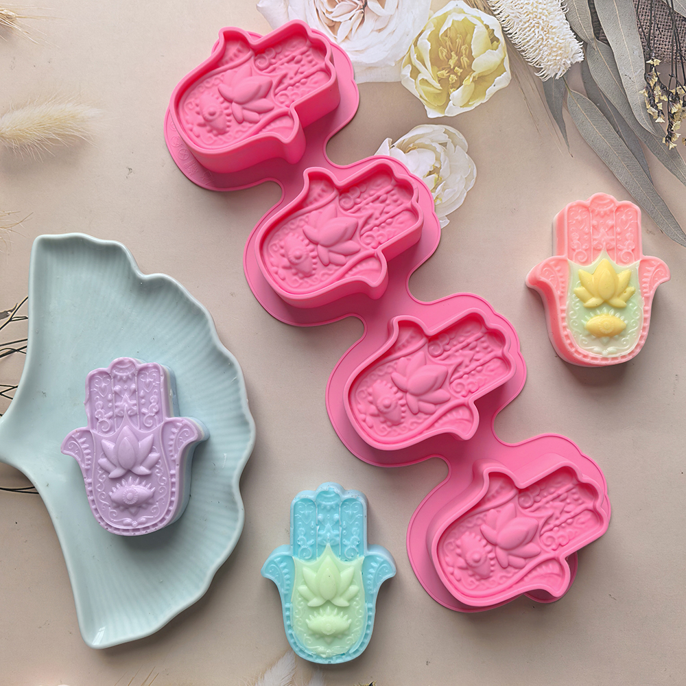 1pc 4-chamber palm soap mold s – Soap Making Essentials recenzja i cena