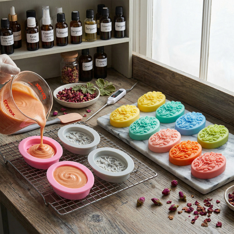 4 Silicone mold with flower sh – Soap Making Accessories recenzja i cena